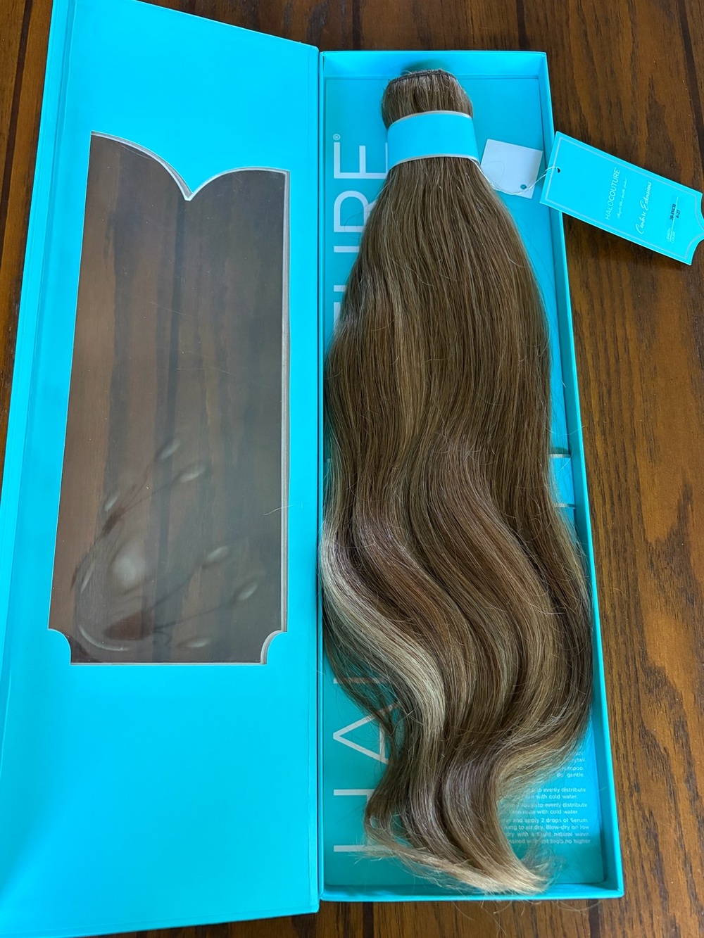 Halocouture Halo Hair Extensions 20 inch 4-27 Medium Brown with Highlights Halo